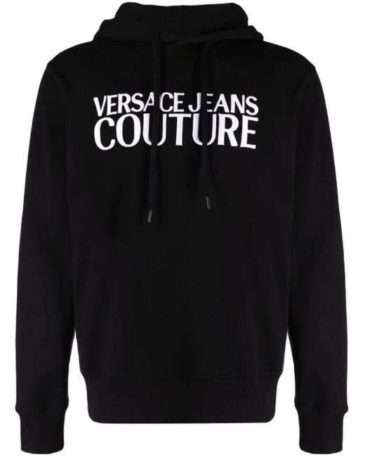 Versace Hoodie mit Logo-Stickerei in Black für Herren
