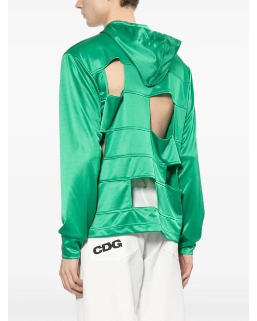 Comme des Garçons Green Cut-Out Hoodie for men