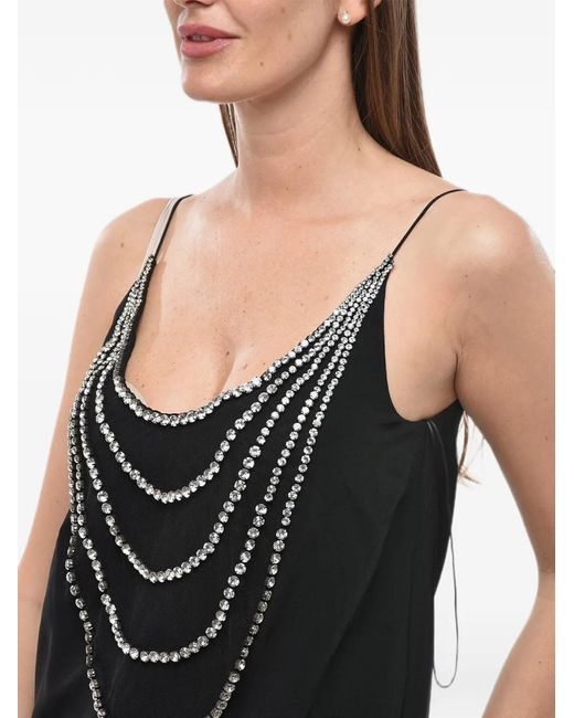 Stella McCartney Black Kenna Rhinestone-Embellished Top