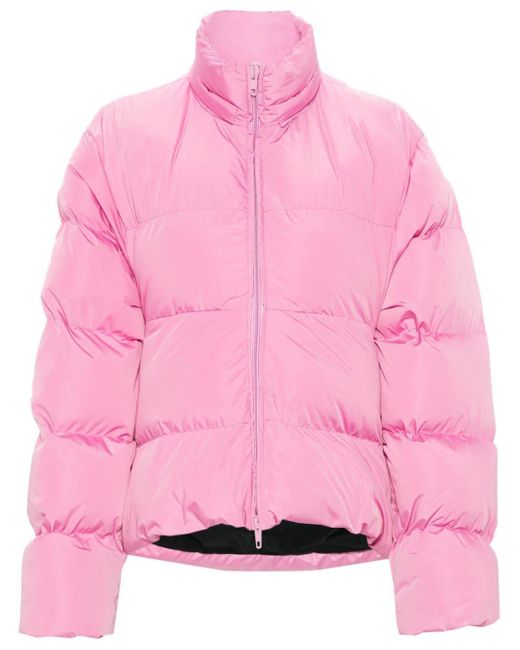 Balenciaga Pink Embroidered-logo Puffer Jacket