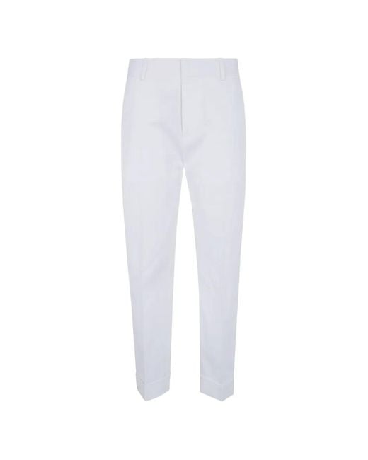 DSquared² White Plaque Cotton Trousers