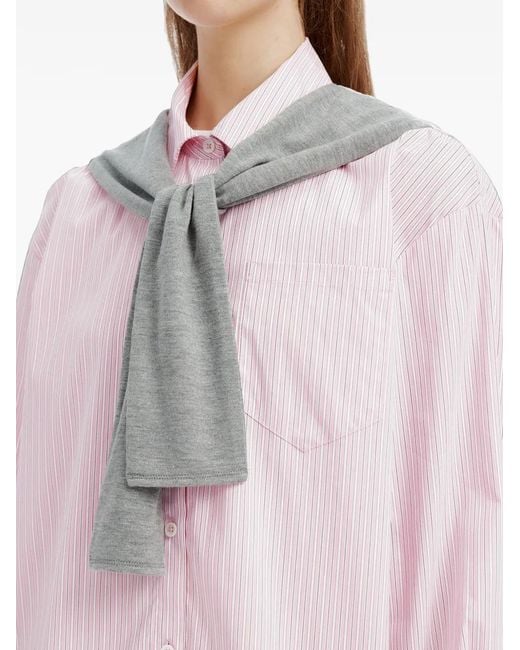 Camisa A Rayas Verticales B+ AB de color Pink