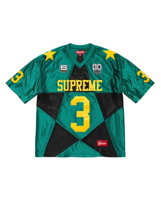 Supreme Star Football Jersey T-Shirt in Green for Men | Lyst