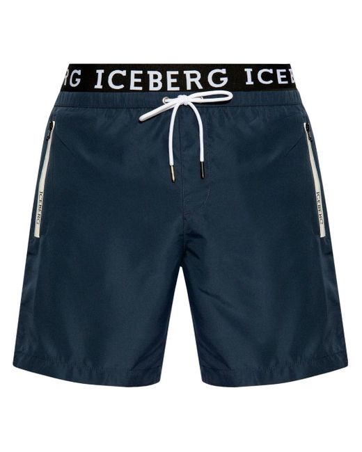 Iceberg Zwembroek Met Logoband in het Blue voor heren