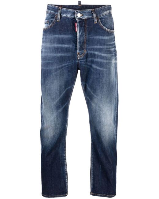 DSquared² Halbhohe Straight-Leg-Jeans in Blue für Herren