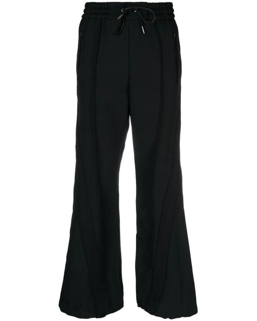 Sacai Black Stripe-Detail Straight-Leg Trousers