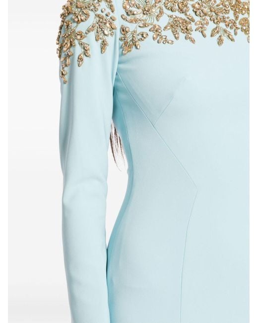 Jenny Packham Blue Rosabel Crystal-embellished Gown