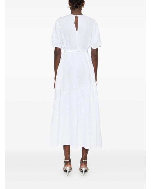 Peserico White Bead-Detail Midi Dress