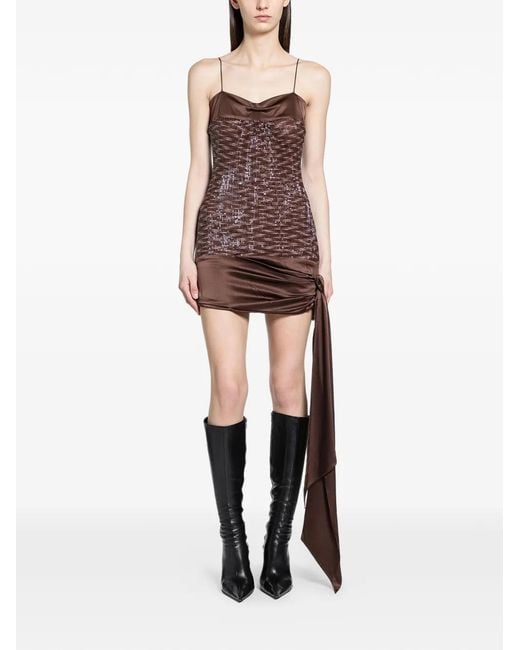 KNWLS Brown Beau Sequin Mini Dress