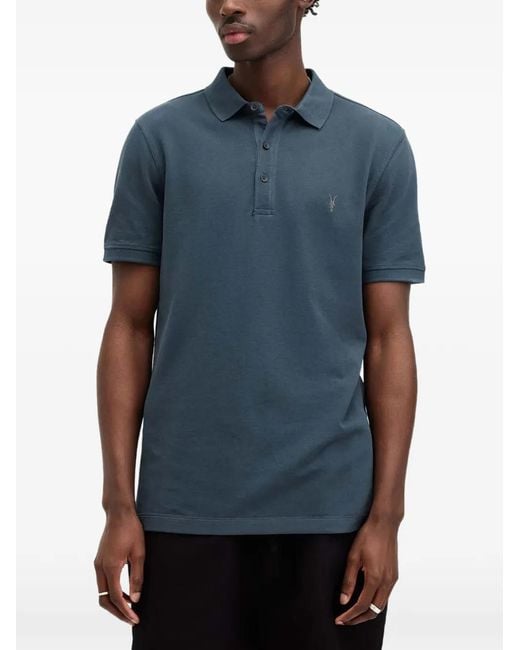 AllSaints Blue Reform Polo Shirt for men