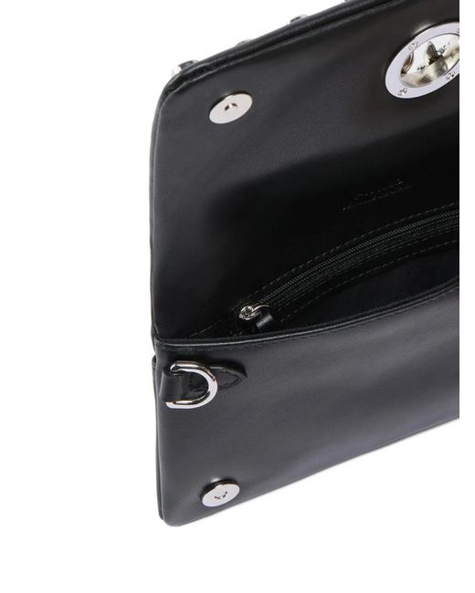 Clutch A Tracolla Love Bag Click Soft Horizontal Mini di Pinko in Black
