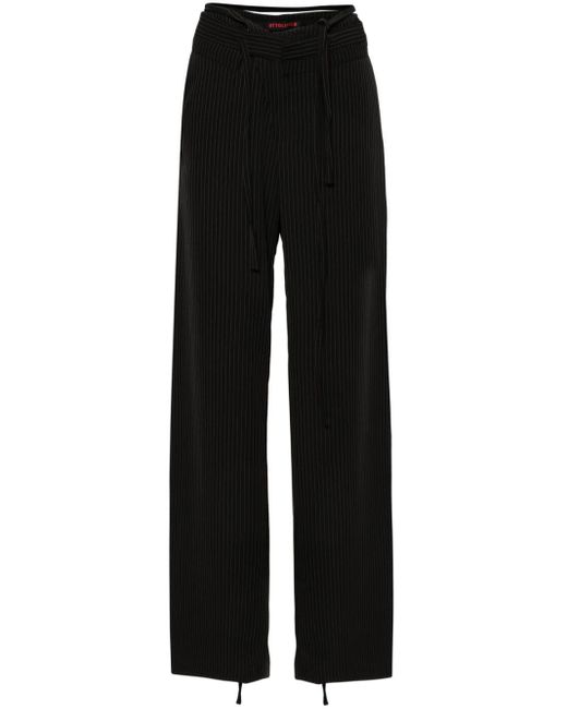 OTTOLINGER Black Pinstripe-pattern Trousers