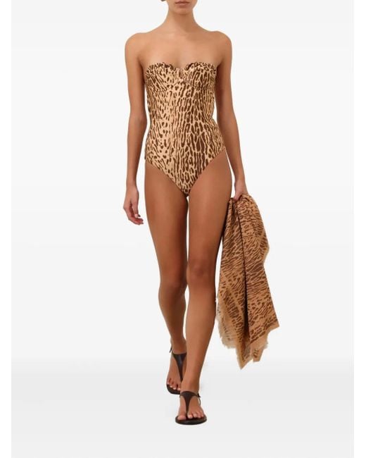 Zimmermann Natural Leopard-Print Swimsuit