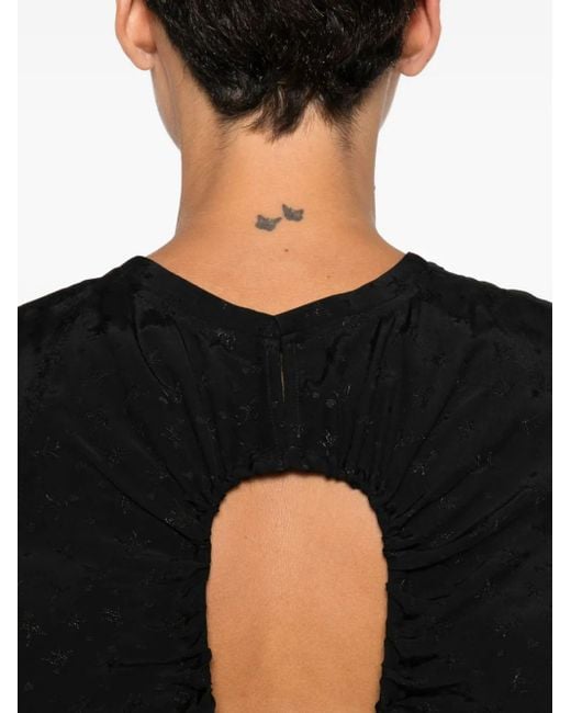 Pinko Black Jacquard Sleeveless Top