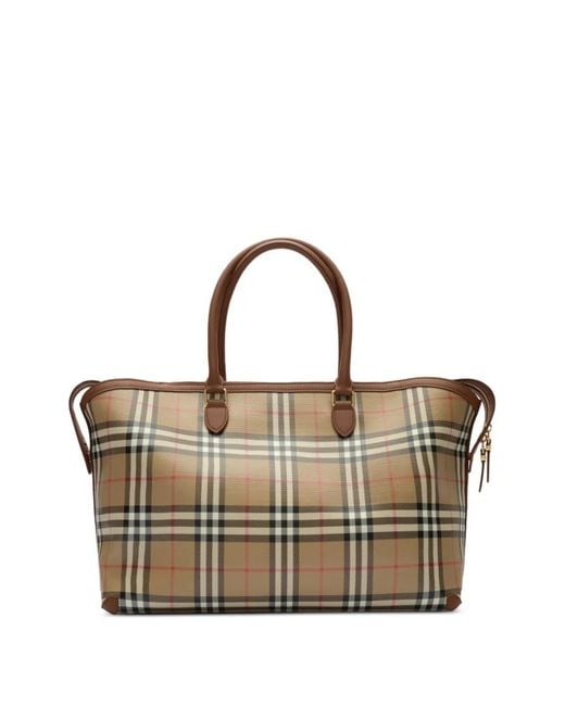 Burberry Metallic Medium Check Zip Tote
