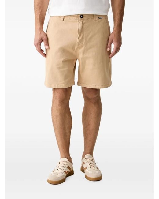 Hurley Natural Logo-Patch Zip-Pocket Shorts for men