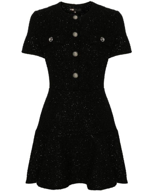 Vestido corto de tweed Maje de color Black