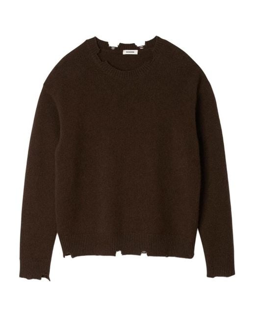 Sandro Pullover mit ausgefranstem Saum in Brown für Herren