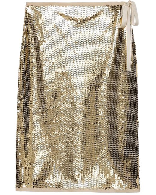 Jupe À Sequins Prada en coloris Natural