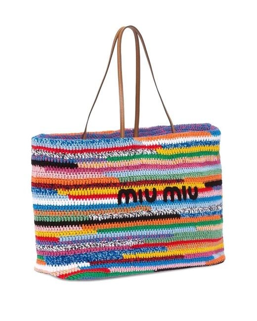 Miu Miu Red Striped Shoulder Bag