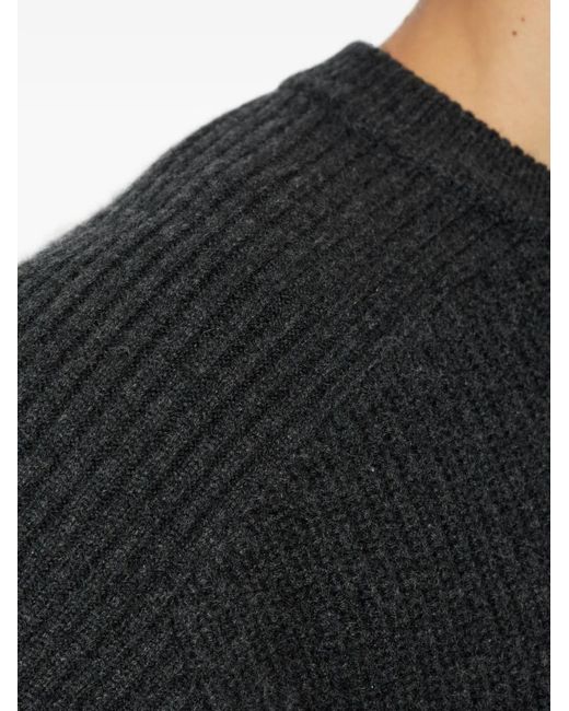 Isabel Marant Black Ribbed-Knit Crew-Neck Sweater for men