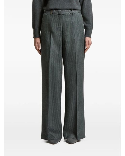 Peserico Gray Pressed-Crease Trousers