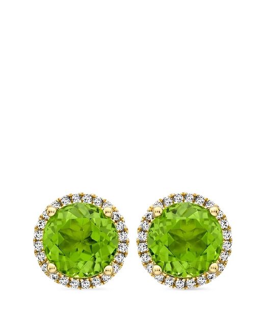 Kiki McDonough Green Grace Peridot And Diamond Stud Earrings