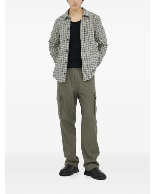 Samsøe & Samsøe Gray Checked Button Shirt for men
