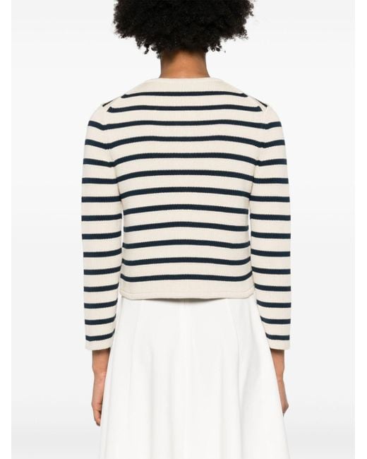 Theory Natural Striped Cotton Cardigan