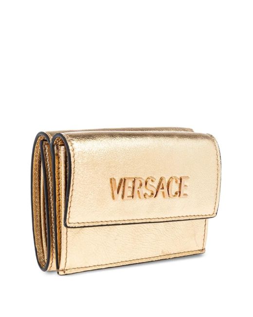 Versace Natural Logo-Plaque Leather Wallet