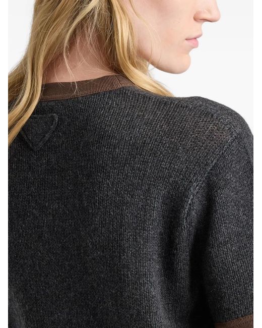 Prada Black Pull En Cachemire