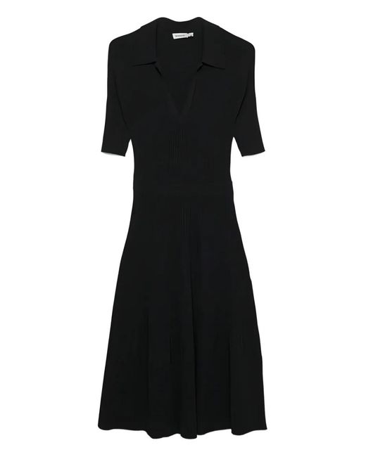 Jonathan Simkhai Black Pati Polo-Collar Midi Dress