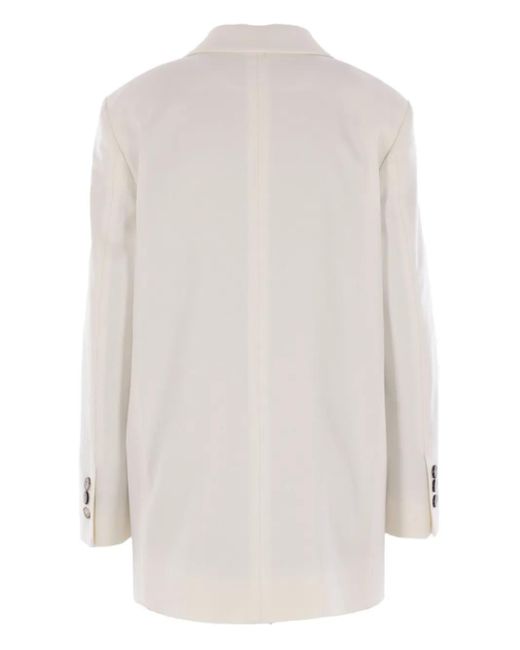 Alberto Biani White Button-Fastening Jacket