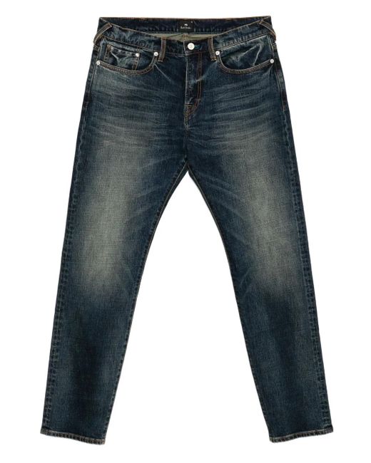 Paul Smith Blue Washed Tapered Jeans for men