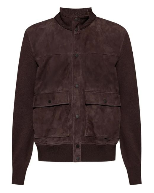 メンズ Moncler スエード カーディガン Brown