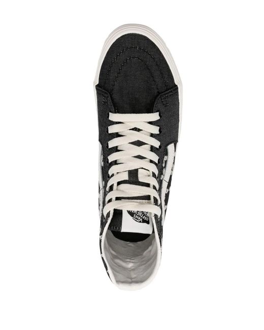 Vans Black Sk8-Hi Embroidered Platform Sneakers