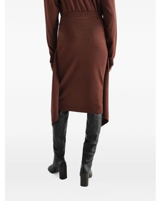 Lemaire Brown Buttoned Skirt