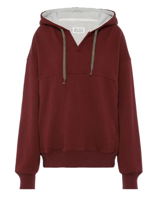 Maison Margiela Red Cotton Hoodie