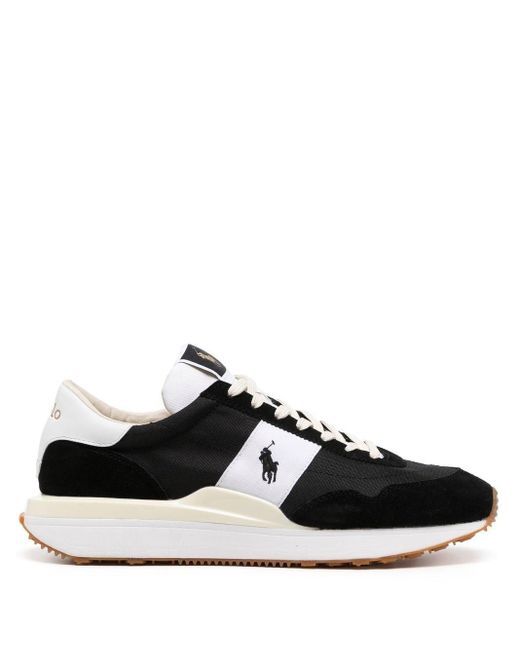 Polo Ralph Lauren Train 89 Suede And Oxford Trainers in Black for Men ...