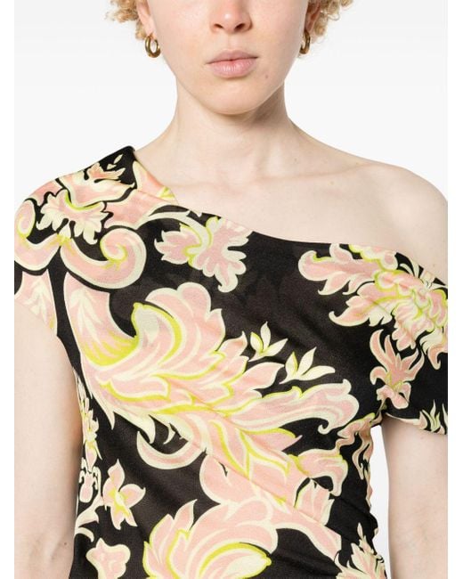 Etro Black Bluse mit Blumen-Print
