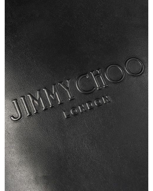 Jimmy Choo Black Debossed-logo Leather Tote Bag for men