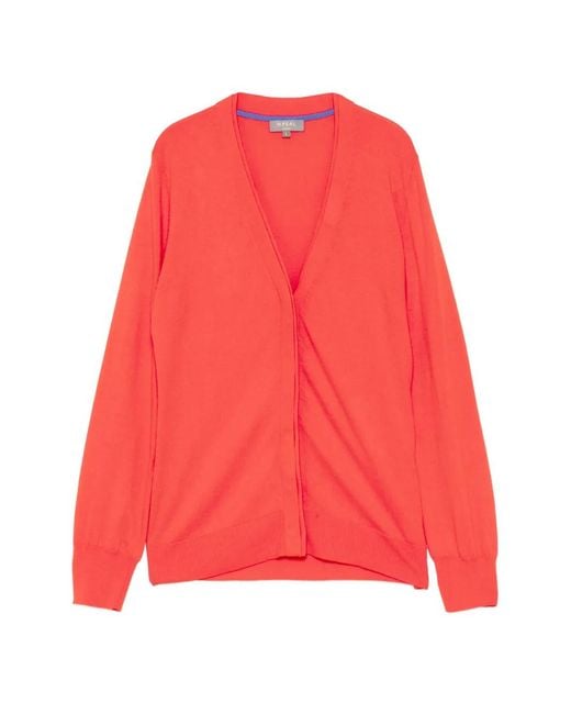 N.Peal Cashmere Red V-Neck Cardigan