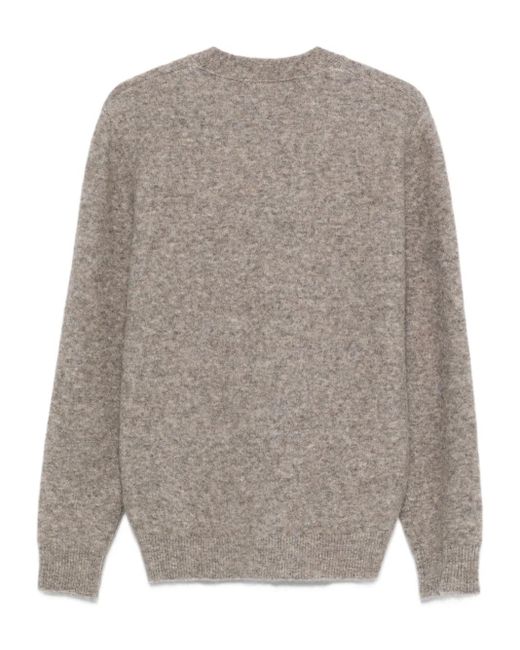 Barena Gray V-Neck Button Cardigan for men