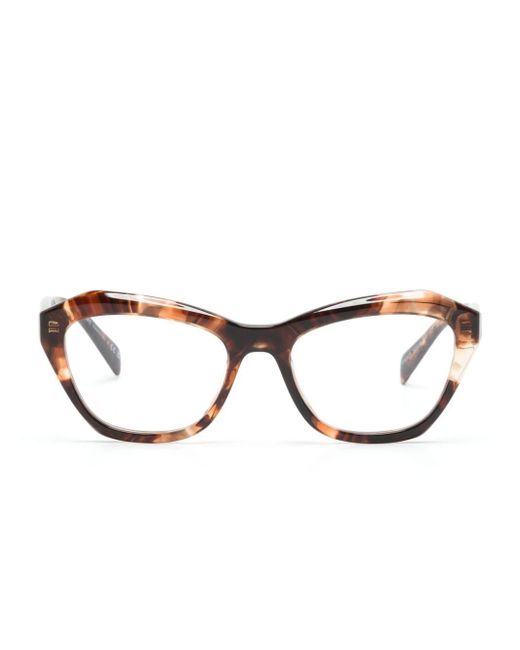 Prada Brown Cat-Eye-Brille in Schildpattoptik