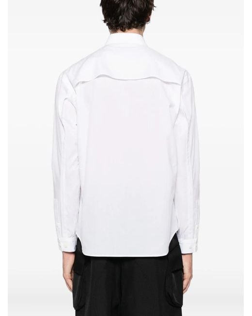 Undercover White Concealed Button Fastening Shirt for men