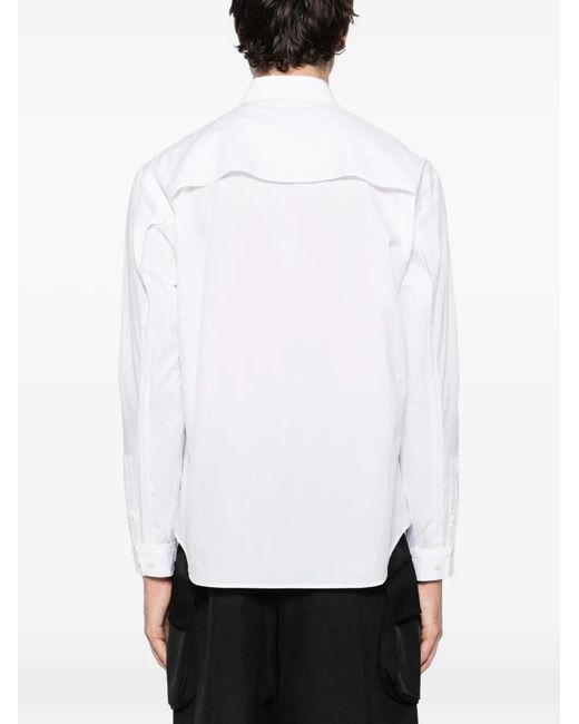 Undercover White Concealed Button Fastening Shirt for men