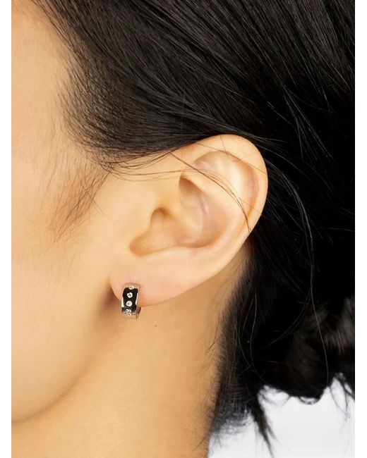 Apm Monaco Black Love Hoop Earrings