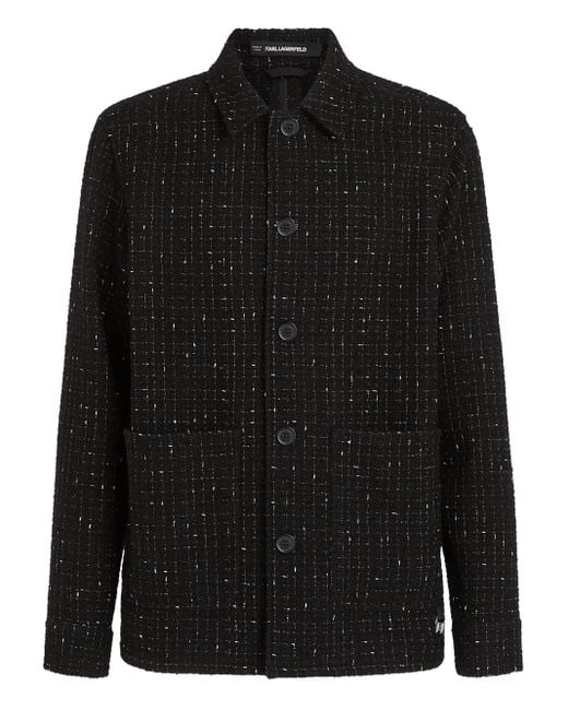 Karl Lagerfeld Hemd Aus Tweed in Black für Herren