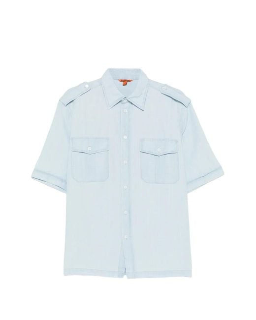 Barena Men's Blue Pocket Shirt