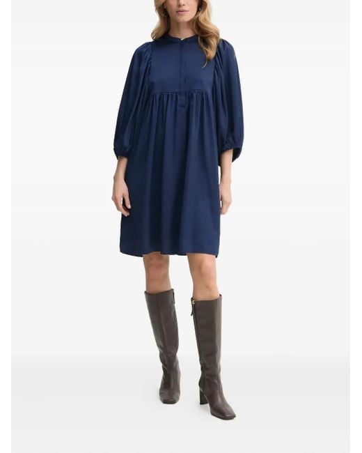 Bruuns Bazaar Blue Balloon-Sleeve Smock Dress
